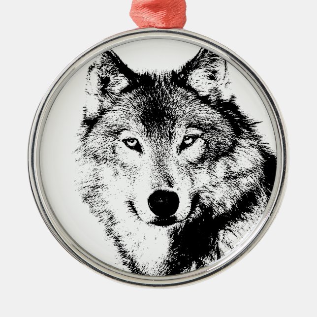 Wolf Ornament Aus Metall (Vorne)