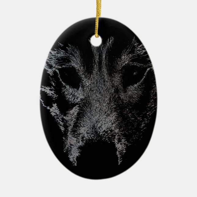 Wolf Ornament Personalisiert Wolf Pup Decoration (Vorne)