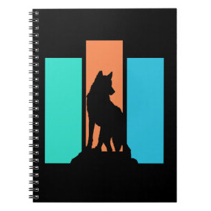 Wolf Outdoor Nature Silhouette Notizblock