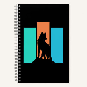 Wolf Outdoor Nature Silhouette Notizbuch
