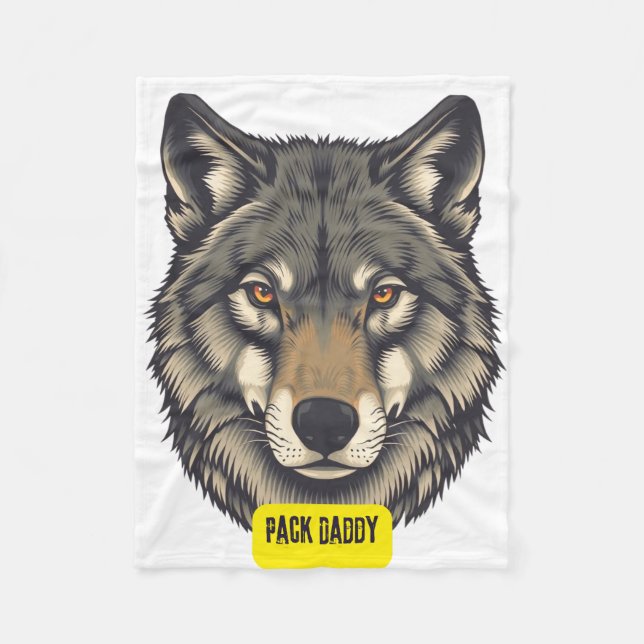 Wolf. Pack Daddy Fleecedecke (Vorderseite)