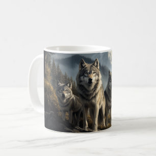 Wolf Pack in der Bergwelt Kaffeetasse