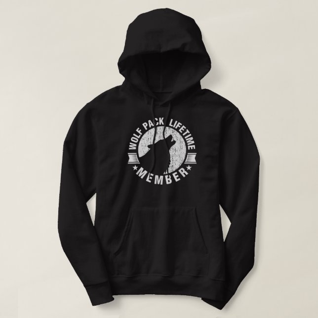 Wolf Pack-Mitglied im Lifetime Distressed Howling Hoodie (Design vorne)