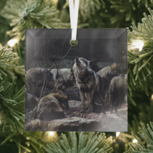 Wolf Pack Ornament Aus Glas