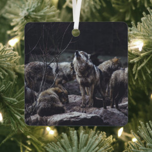 Wolf Pack Ornament Aus Metall