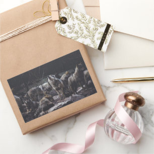 Wolf Pack Rechteckiger Aufkleber