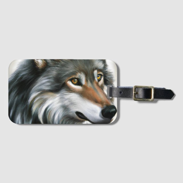 Wolf Painting Gepäckanhänger (Vorderseite (Horizontal))