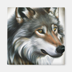 Wolf Painting Magnet