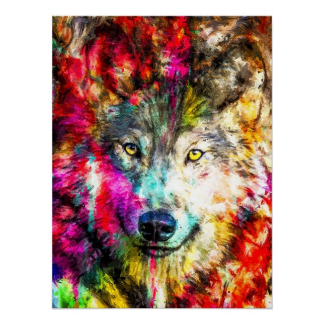 Wolf Painting Poster (Vorderseite)