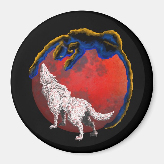 Wolf Panther Lunar Eclipse Magnet (Devant)