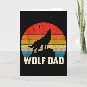 Wolf Papa Heulend Vintage Sonnenuntergang Wölfe Li Karte
