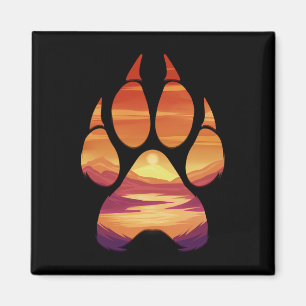 Wolf Paw Mountains Geschenk für Wanderer Club Berg Magnet
