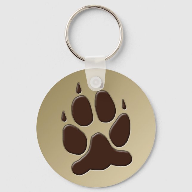 Wolf Paw Print Schlüsselanhänger (Vorderseite)