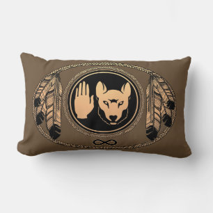 Wolf Pillow Native Art Wolf Flag Pillows Lendenkissen