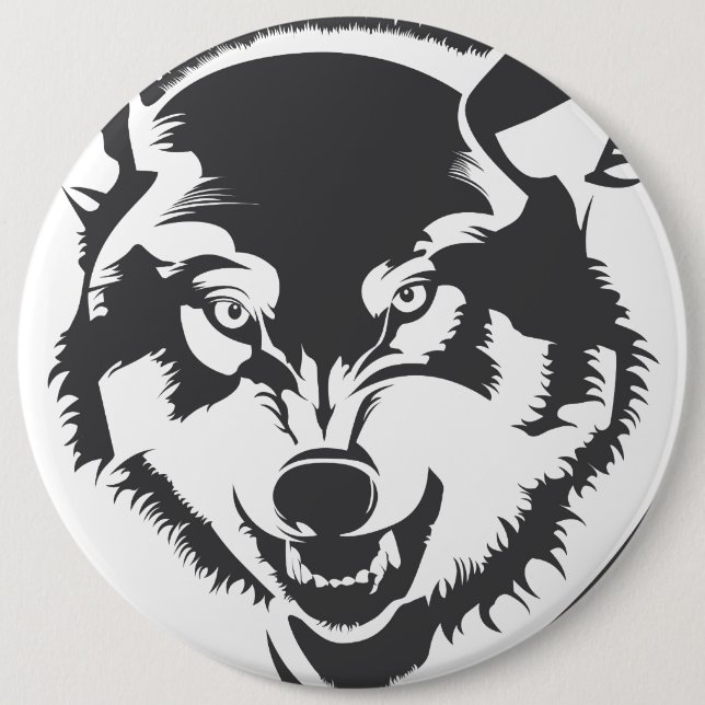 Wolf Pinback Button (Vorderseite)