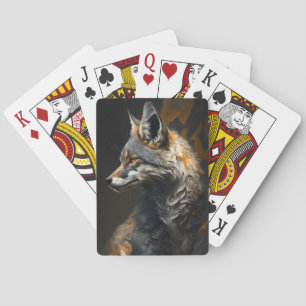 Wolf Portrait Animal Nature Dark Painting Spielkarten