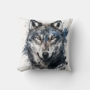 Wolf Portrait Animal Painting Wildlife Outdoor Kissen
