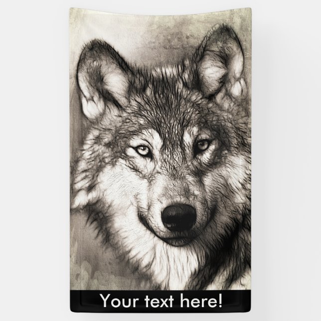Wolf-Portrait Banner (Vertikal)
