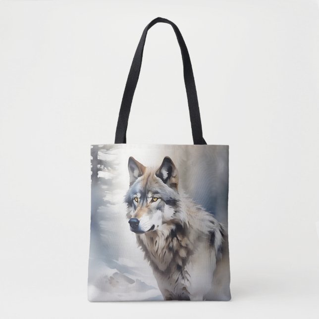 Wolf Portrait in weichem Wasser Tasche (Vorderseite)