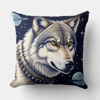 Wolf-Portrait mit intensiven goldenen Augen