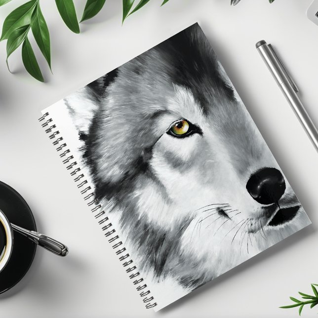 Wolf Portrait Schwarz-weiß Planer (Von Creator hochgeladen)