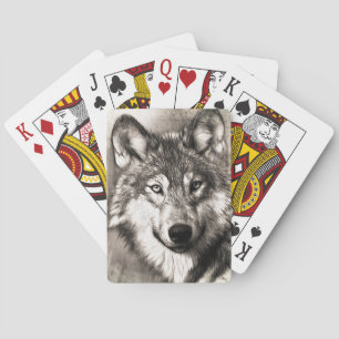 Wolf-Portrait Spielkarten