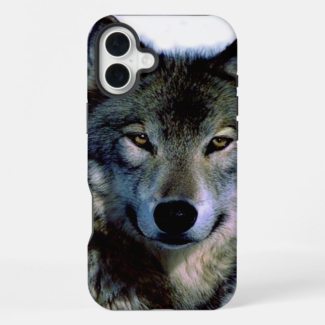 Wolf-Porträt iPhone Hülle (Rückseite)