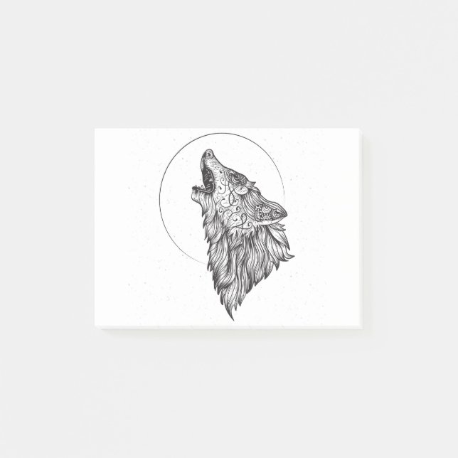 Wolf Post-it Klebezettel (Vorderseite)