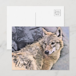 Wolf Postkarte