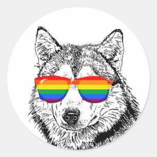 Wolf Pride Sonnenbrillen Runder Aufkleber
