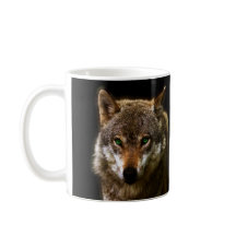 Wolf-Profil mit grüne Augen ~ editable Hintergrund