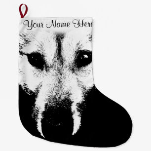 Wolf Pup Christmas Strumpf Custom Husky Strumpf Großer Weihnachtsstrumpf