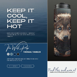 Wolf Pup Thermal Tumbler Thermosbecher