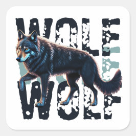 WOLF QUADRATISCHER AUFKLEBER