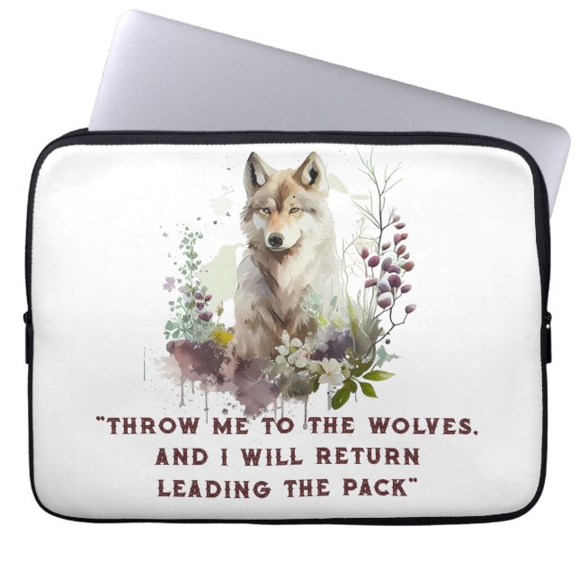 Wolf Quote Laptop Sleeve (Vorderseite)