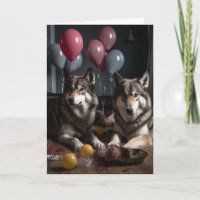 Wolf realistisch mit Balloons Geburtstag