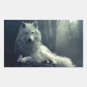 Wolf Rechteckiger Aufkleber
