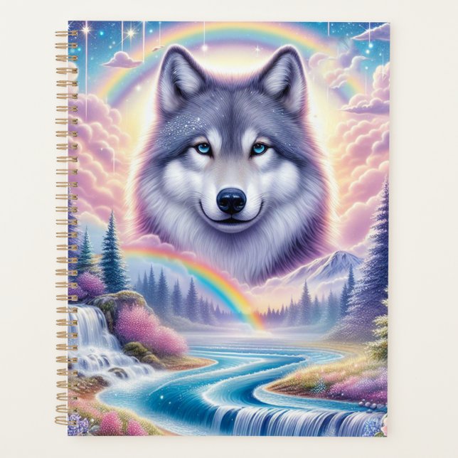 Wolf, Regenbögen und Wasserfälle Planer (Vorderseite)
