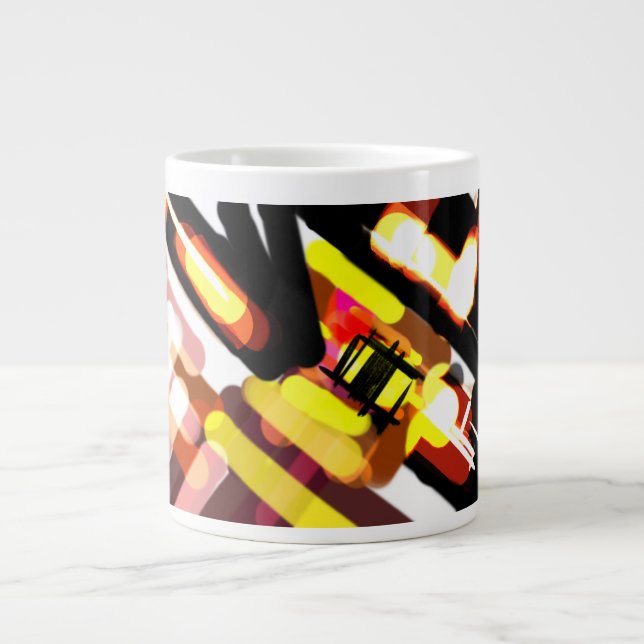 Wolf rennt Nacht Jumbo-Tasse (Vorderseite)