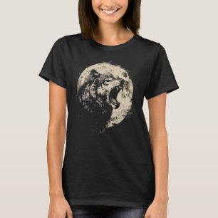 Wolf Retro-Design Moon Gray Howling beunruhigt T-Shirt