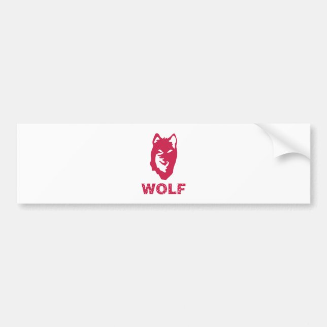 Wolf (rot) autoaufkleber (Vorne)
