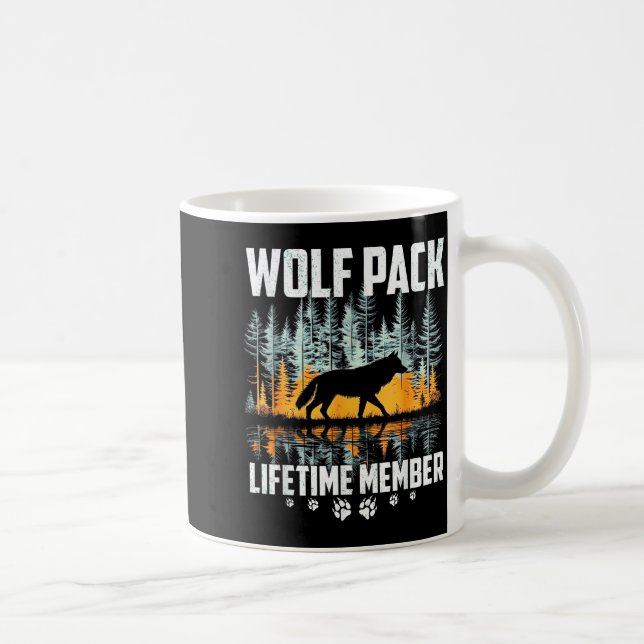Wolf Rudel Heulender Wolf Lebenslanges Mitglied Wi Kaffeetasse (Rechts)