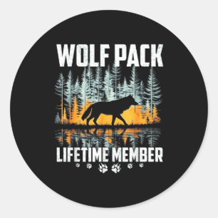 Wolf Rudel Heulender Wolf Lebenslanges Mitglied Wi Runder Aufkleber