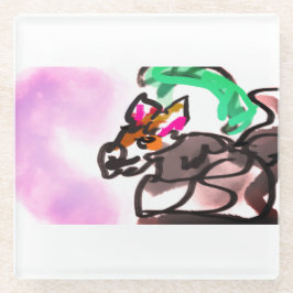 Wolf run in autumn glasuntersetzer