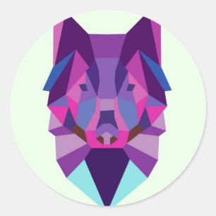 Wolf Runder Aufkleber