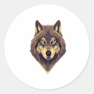 Wolf Runder Aufkleber