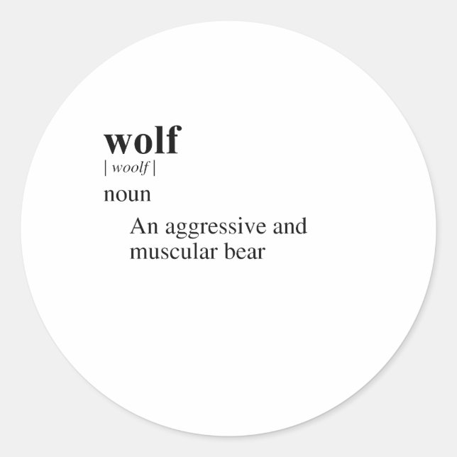 WOLF RUNDER AUFKLEBER (Vorderseite)