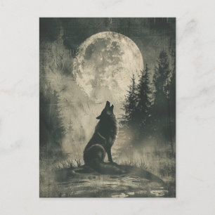 Wolf Samhain Halloween Grußkarte Feiertagspostkarte