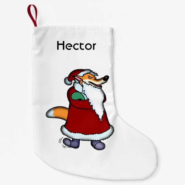Wolf Santa Claus Name Kleiner Weihnachtsstrumpf (Vorderseite)