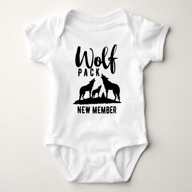 Wolf-Satz-neues Mitgliedsstammes- Kinderbaby-Shirt Baby Strampler (Vorderseite)